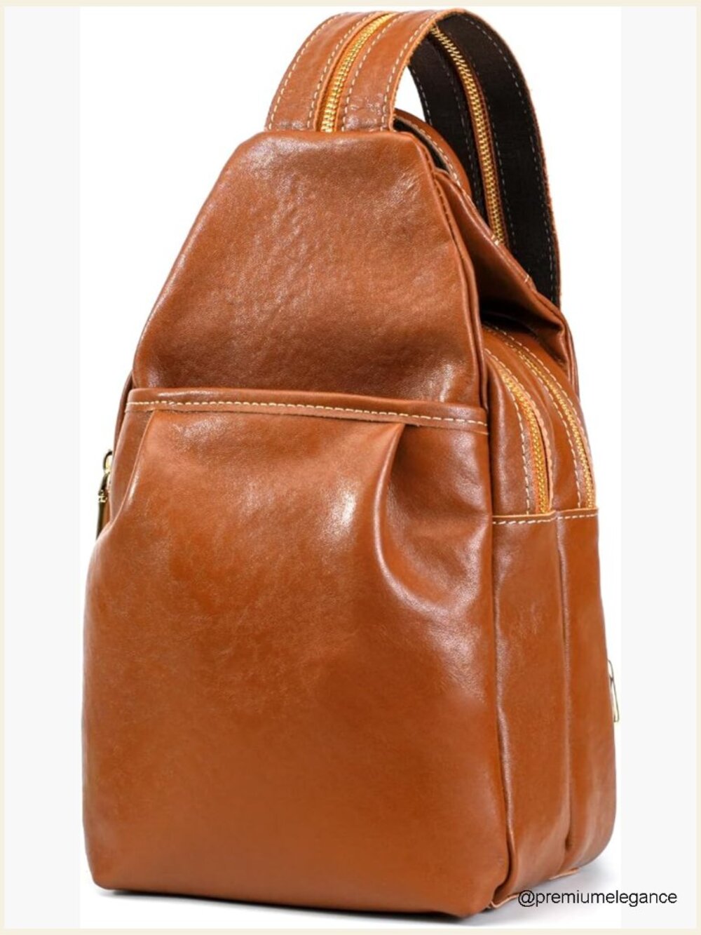 Full Grain Leather Sling Backpack Purse 2-in-1 Convertible Shoulder Bag Travel
